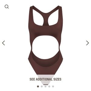 NWT SKIMS Cocoa Swim Cut Out Monokini Swimsuit Size L